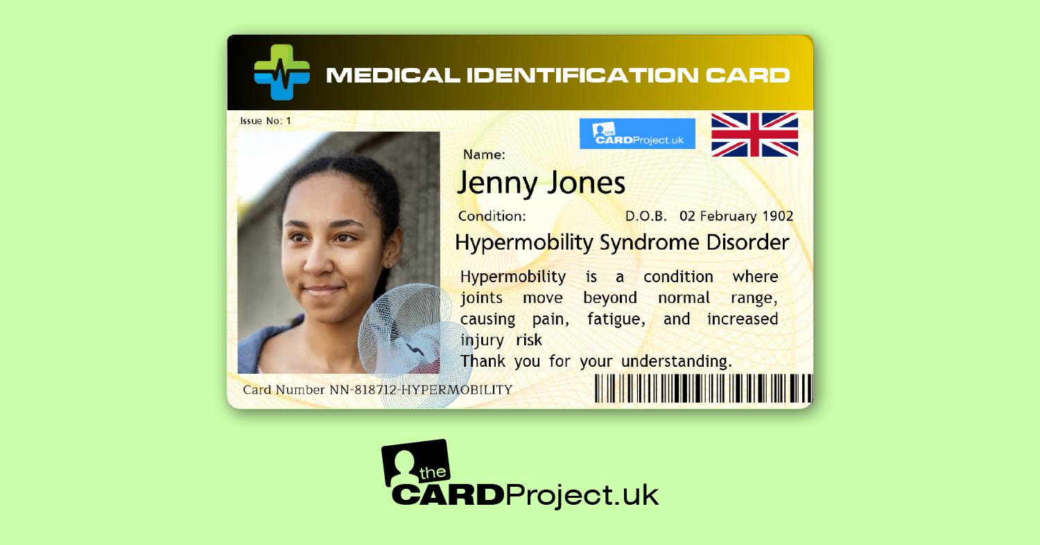 Premium Hypermobility Medical ID Card (FRONT)